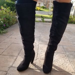 Black Thigh High Boots